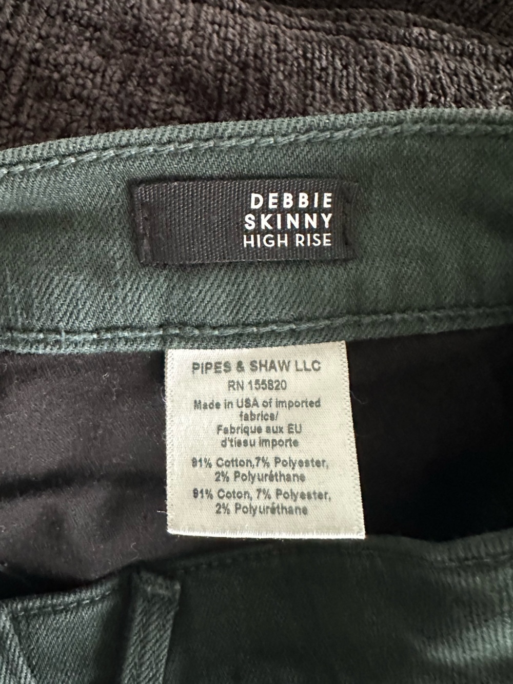 Veronica Beard Debbie High Rise Dark Green Skinny Jeans Size 29 - Picture 11 of 12